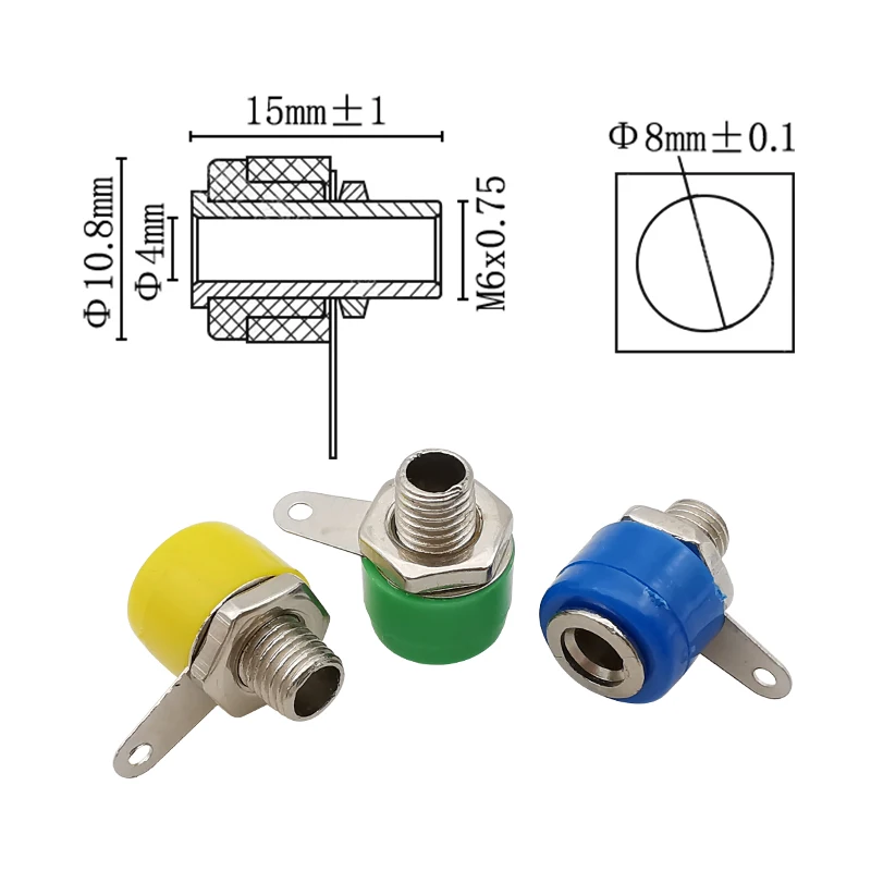 Banana Plugs 25Pcs 5 Color 4mm Binding Post Test Connector Female Socket Plug Jack Adapter DIY
