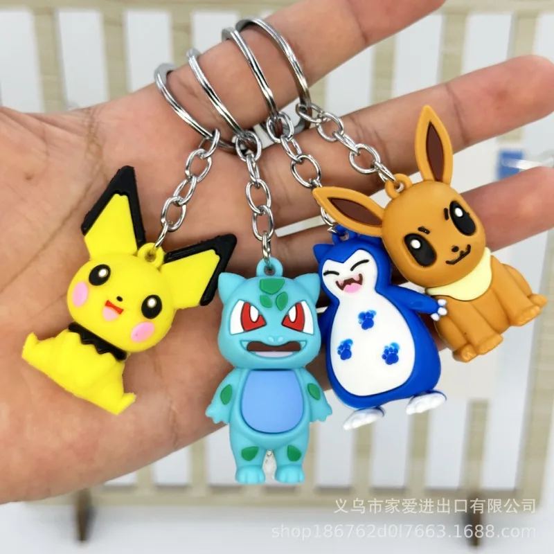 

Pokemon Keychain Anime Figures Pikachu Cartoon Key Chain Cute Psyduck Charmander Car Key Ring Backpack Pendant Doll Accessories