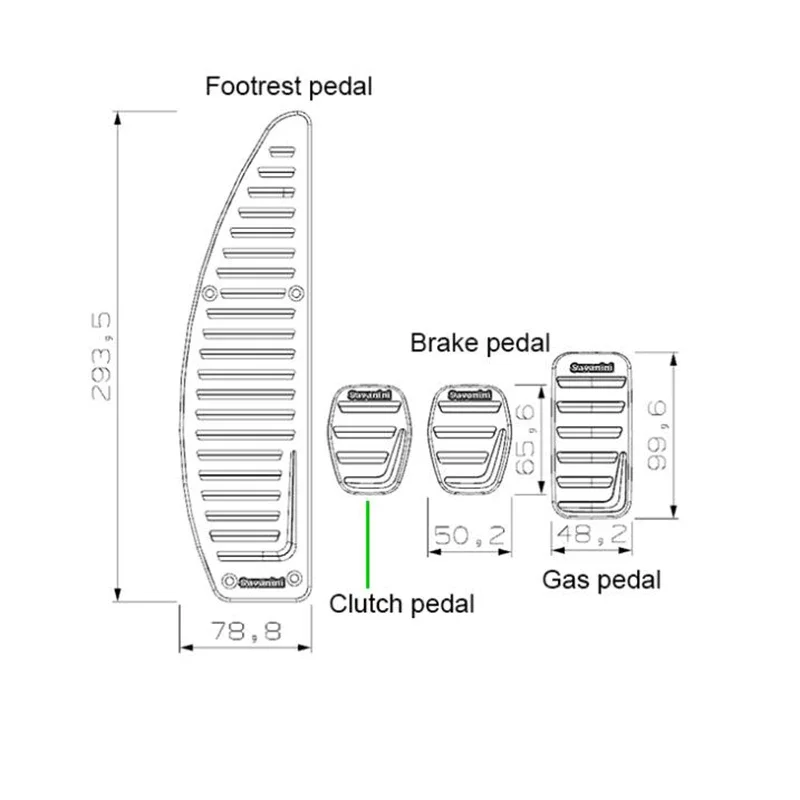 Car Accessories Footrest Clutch Brake Gas Accelerator Pedal Pad for VOLVO S40 V40 C30 MT Aluminum alloy