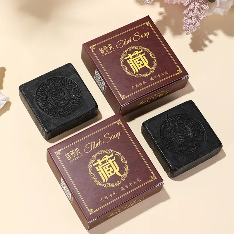 Tibetan Ancient Formula Black Soap Face Clean Chinese Herbal Soap with Cordyceps Sinensis 2