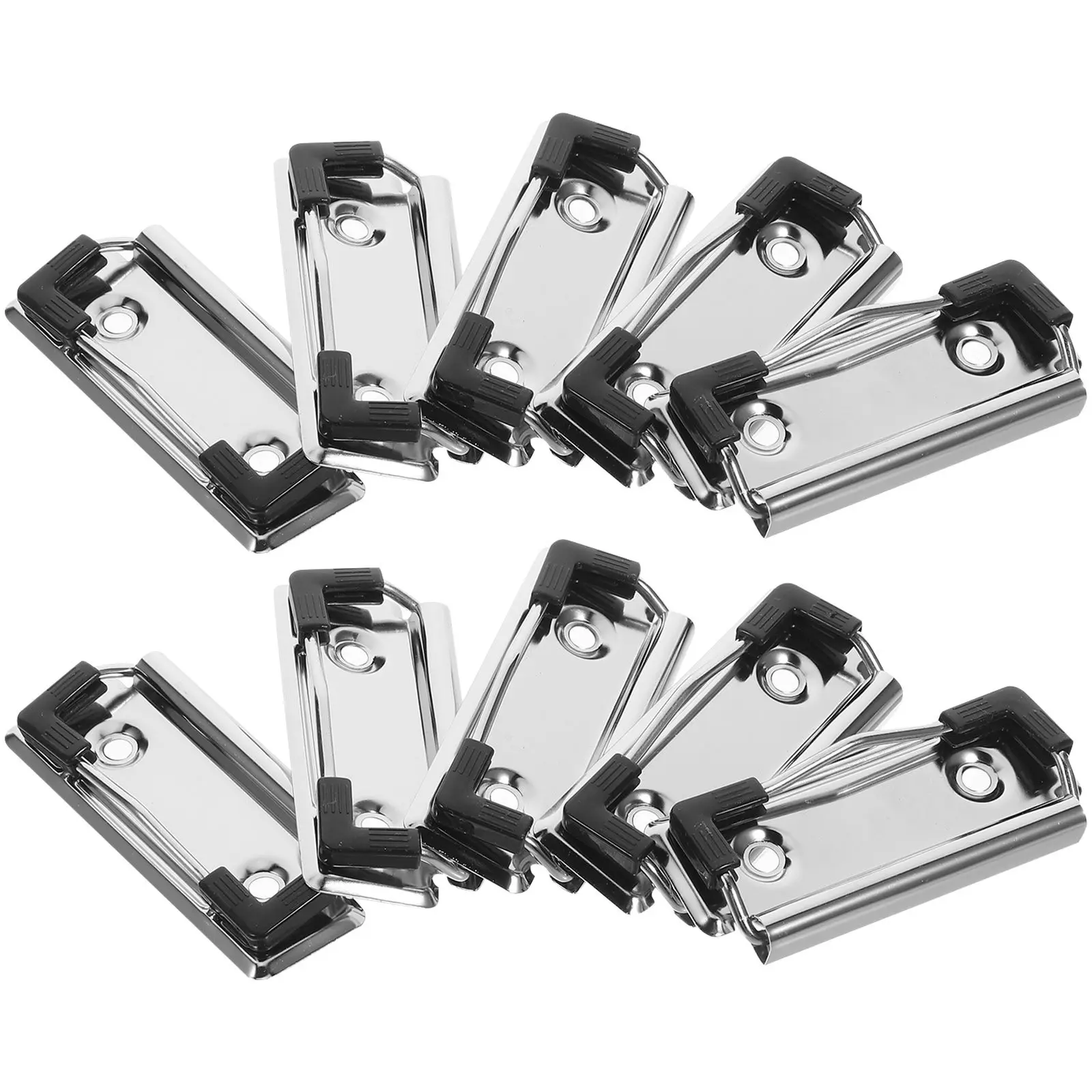 10Pcs 튼튼한 금속 클립보드 클립 쓰기 보드용 미끄럼 방지 종이 클램프 클립보드 파일 보고서 게시판 사무실 학교