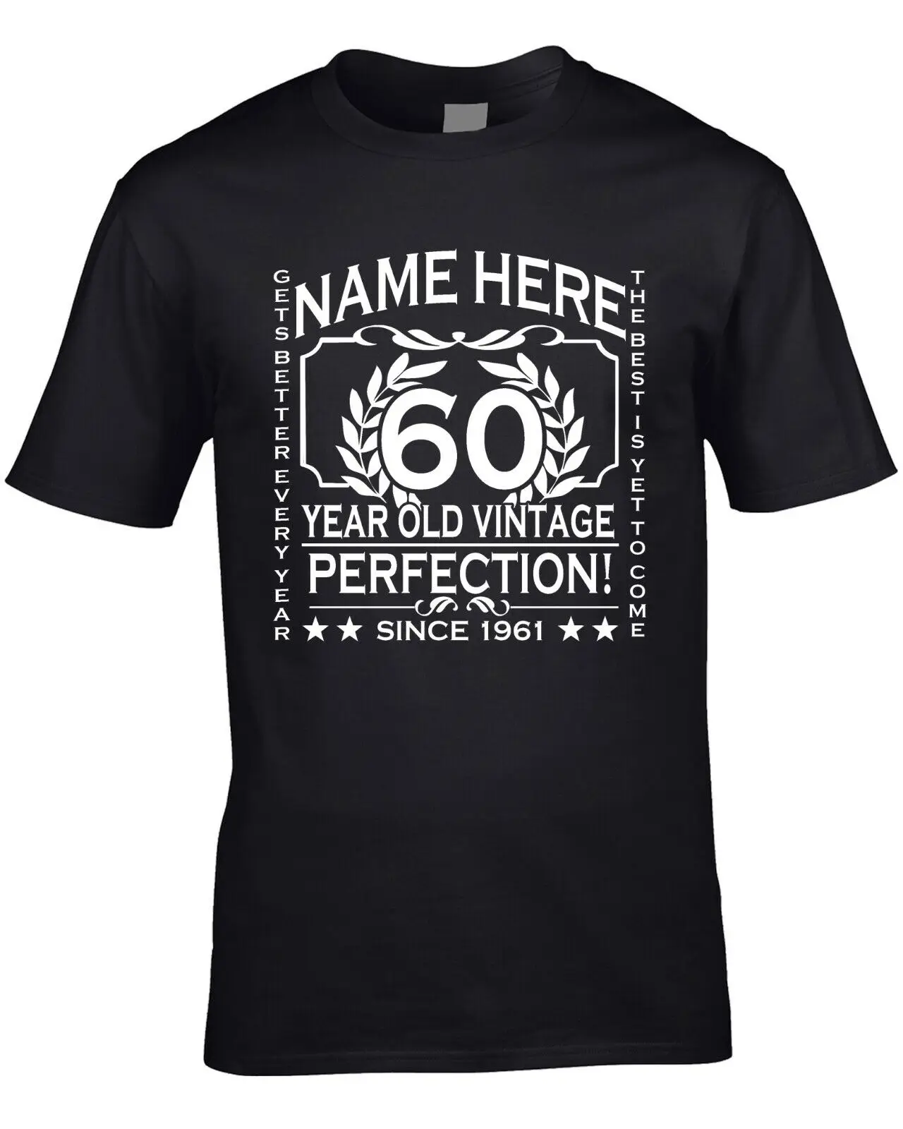 

60th Birthday T-Shirt Personalise With Name Age Year 3xl 4xl 5xl Mens Larger