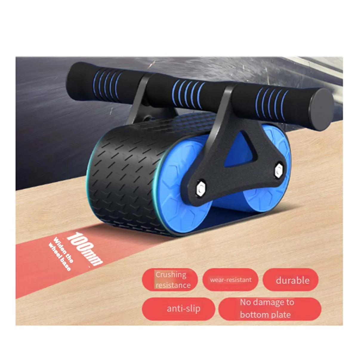 SEMOIC Springback Wheels Roller Abdominal Exerciser Push‑Up Training Mute Fitness Equipment