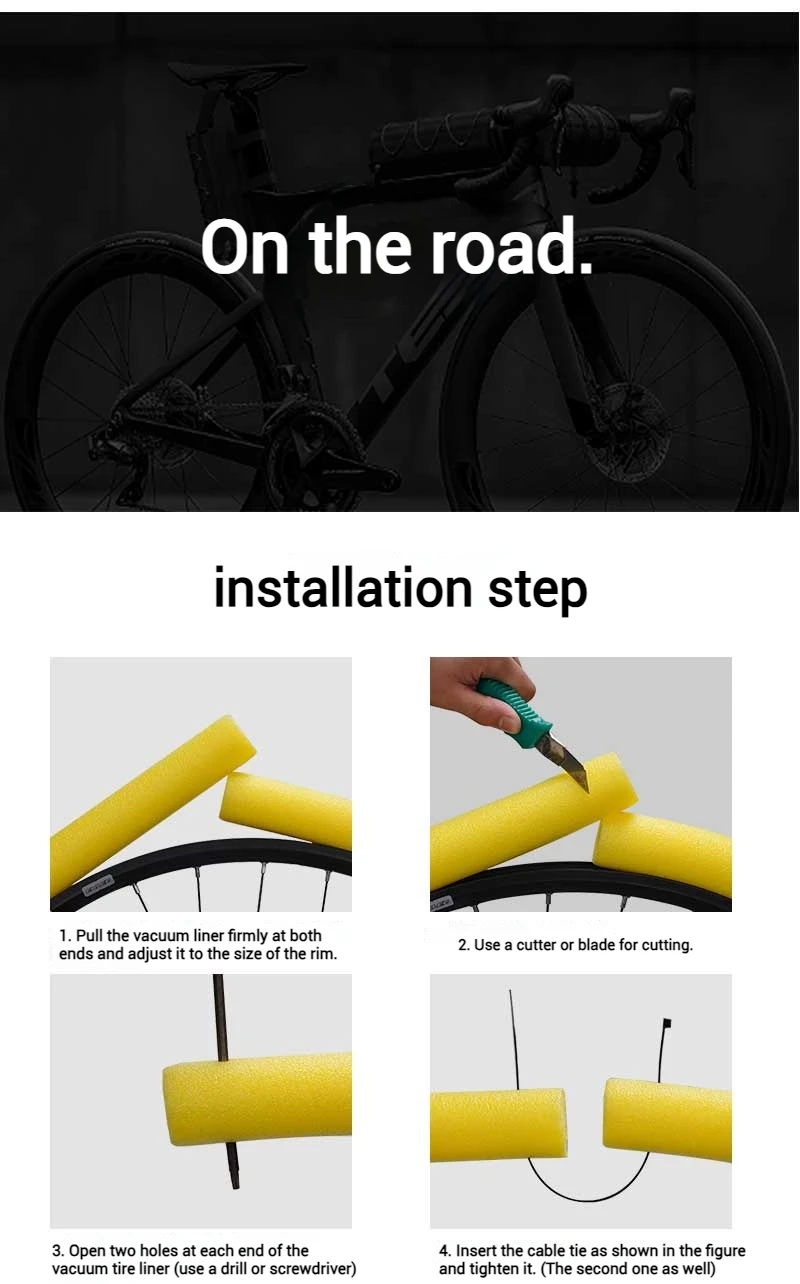ENLEE Mountain Road Fahrradreifen Anti-Sting Reiten Fahrradreifen Fahrrad Vollreifen 2200x45mm Fahrrad Vollreifen 2300x24mm – Detail 7