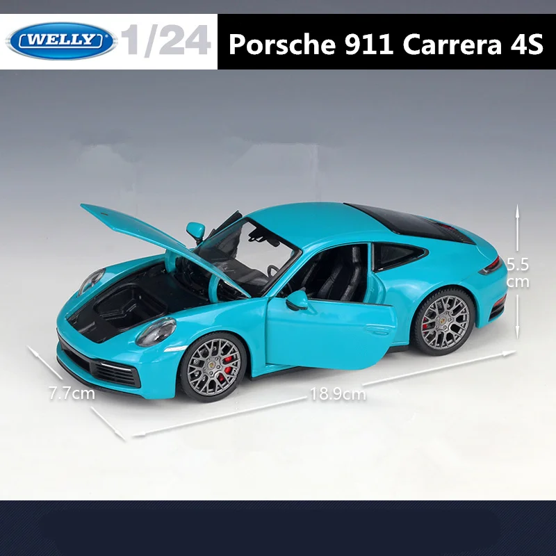 Welly 1:24 Porsche 911 Carrera 4S Coupe Alloy Sports Car Model 
