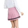 Preppy Girl Pleated Skirts Elastic Waist Summer Vintage Mini Skirts Korean Streetwear Spring Student Strips Designed Dance Skirt 4