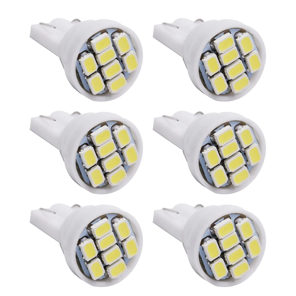 

6 шт., лампы для приборной панели T10 1206 8SMD