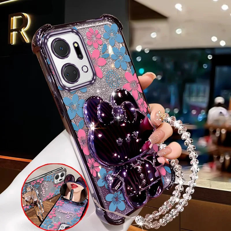 Vibrant Floral Phone Accessory Set: Case, Lanyard & Stand