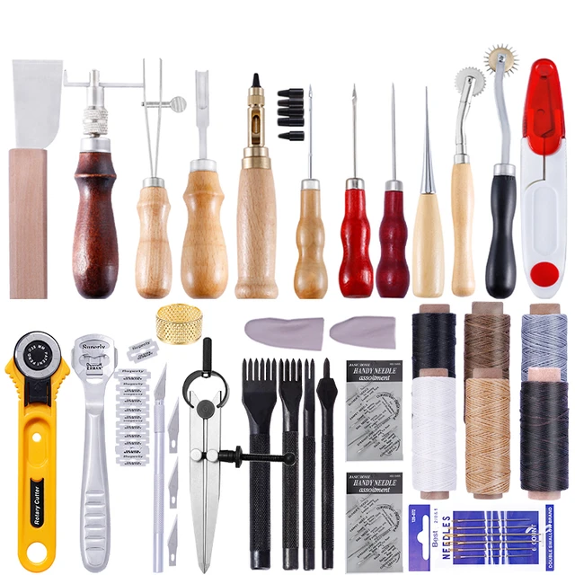 Kit de travail du cuir, kit d'outils en cuir, outils d'artisanat