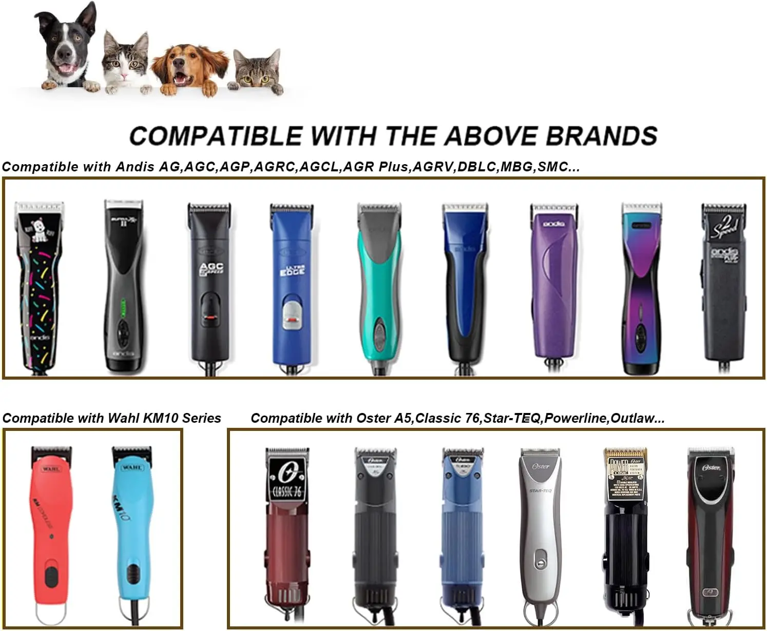 Description Picture 2 of item0A Dog Pet Grooming Detachable Ceramic Blades For Most Andis AG,AGC,BDC/Oster A5 ,Classic 76 / Wahl KM series Animals Clipper
