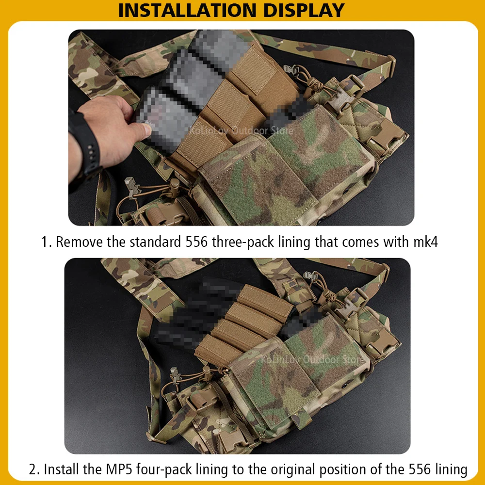 MP5マグバッグチェストリグ付き、軽量タクティカルポーチ