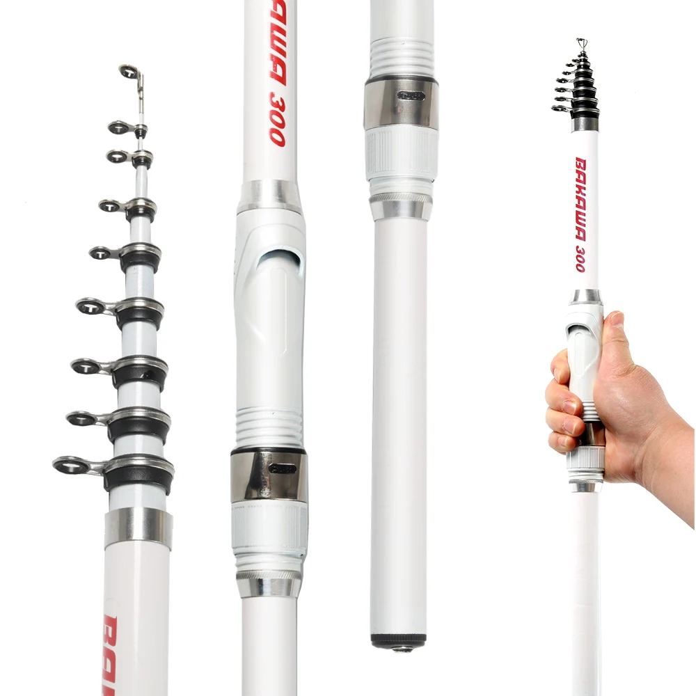 Canne feeder télescopique ultra-légère 1.5m à 3.0m carbone portable blanc nouvelle France