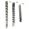 1Pc Socket Rack Holder 1/4 3/8 1/2inch 8 Clips Organizer Rail Iron 150/190/260mm For Storing Loose Socket Workshop Hand Tools