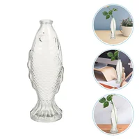 Glass Fish Vase Flask Large Pitcher with Lid Pots for Plants Vases Shaped Bottle Container 1