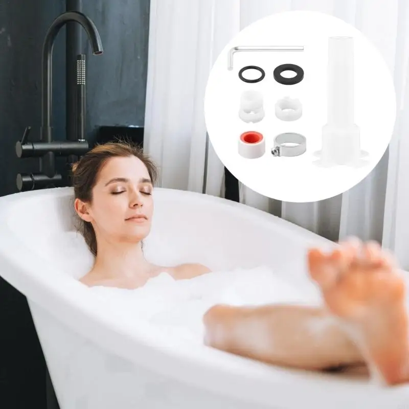 425C Easy Installion Designs Practical 4 in 1 Bathroom Sturdy Plastic Spouts Adapter Accessory with 1/2Inch Brass Pipe