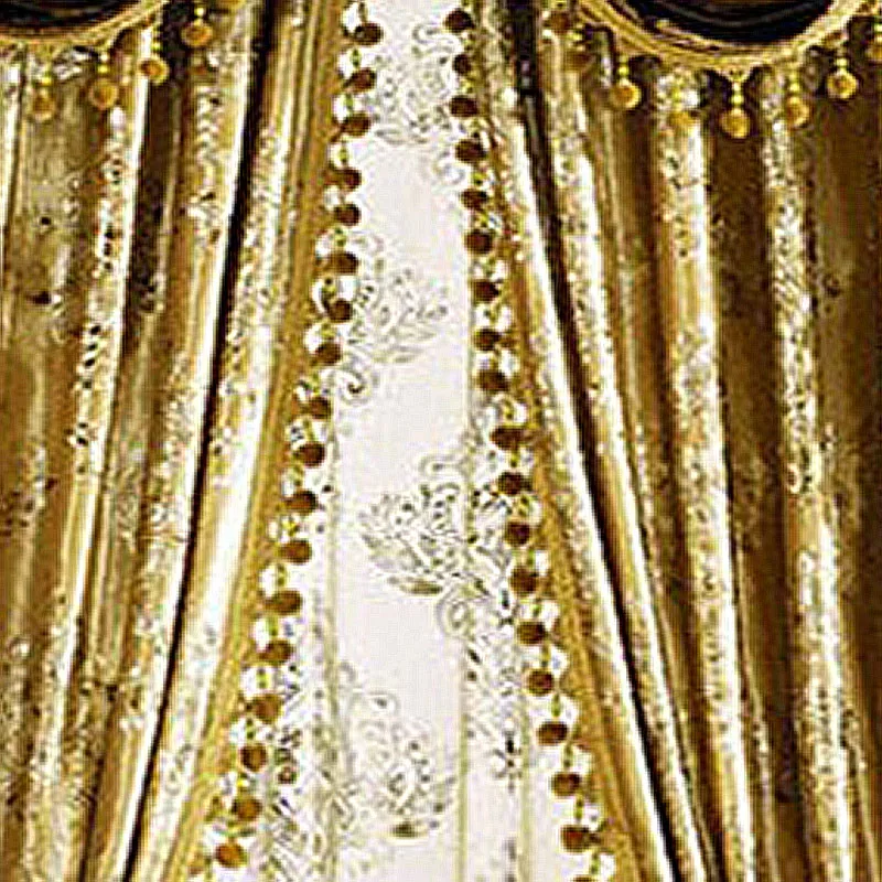 Golden flowers Press on Small fur surface curtains for hotel Hall Curtain Classic elegant Living Room Curtains Apricot gold new 3
