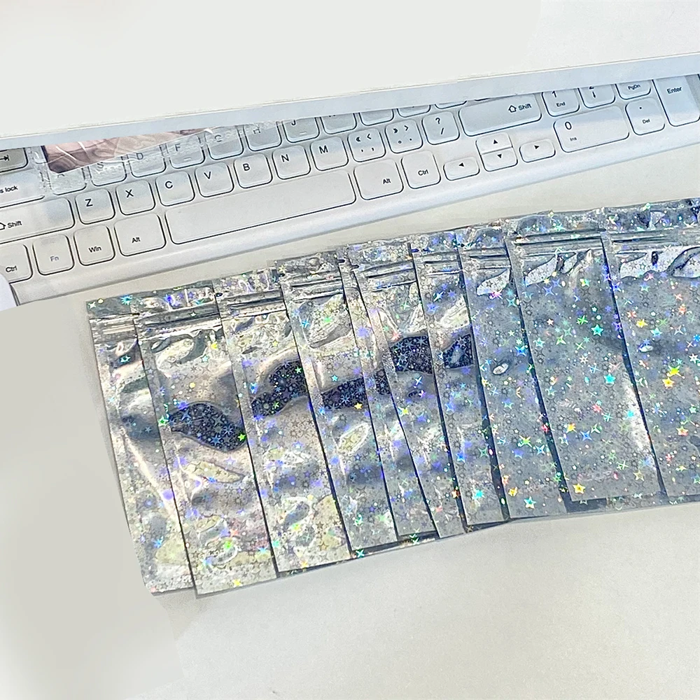 10Pcs/pack Transparent Star Self-adhesive Opp Bag Idol Photo Cards Protective Storage Bag Photocard Card Sleeves