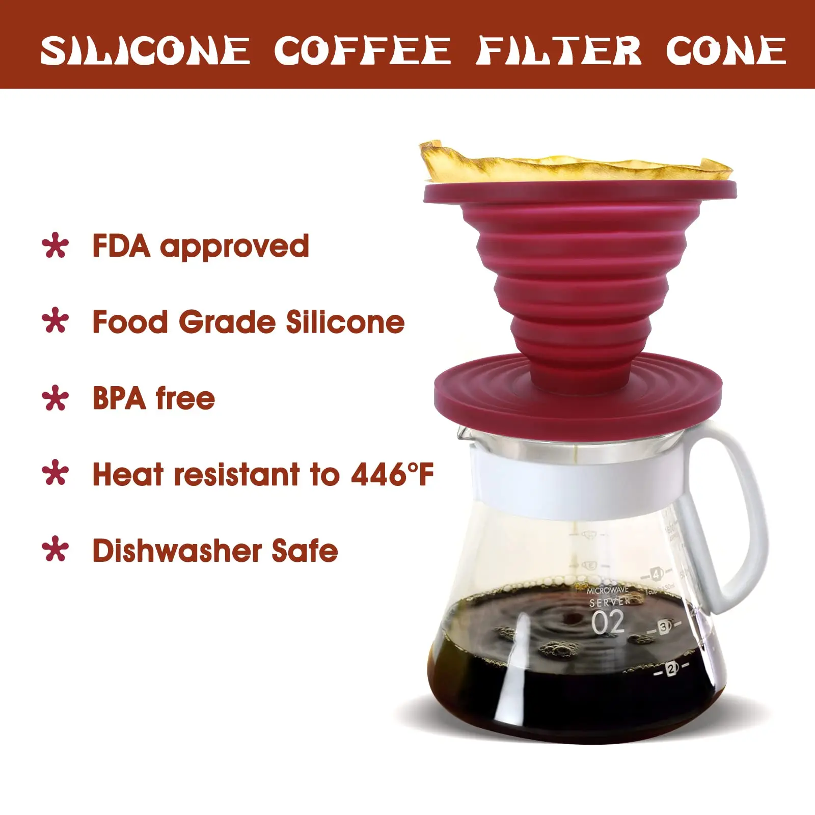 Collapsible Coffee Filter Silicone Coffee Maker Reusable Coffee Dripper For Hiking Camping Home Office Accessories  Hand Brewed