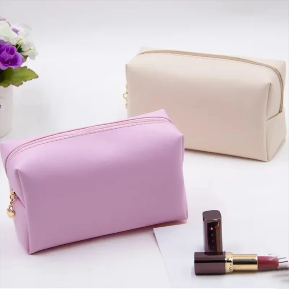 Girls Cosmetic Bag for Makeup PU Leather Make Up Organizer Case Handbag Women Travel Toiletry Storage Pouch Make Up Case
