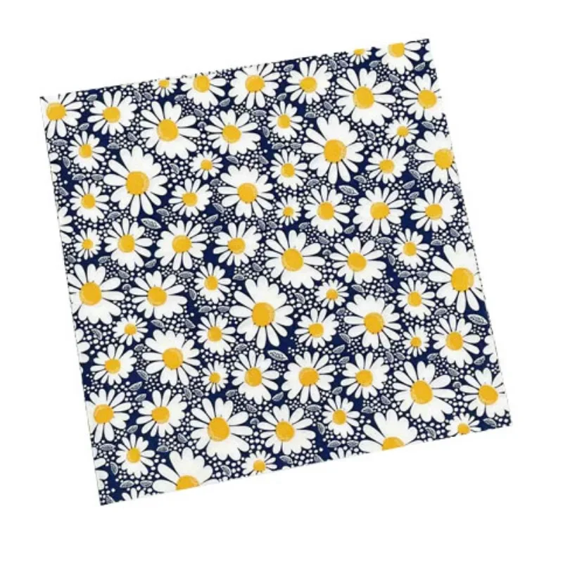 Paper Napkins 20pcs/Pac Chrysanthemum Daisy Printed Floral Party Disposable Wine Glass Flower Placemat