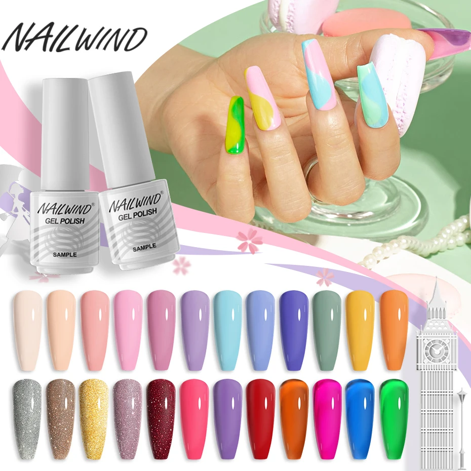 

NAILWIND Gel Nail Polish Semipermanent UV Led Varnish Hybrid Cat Eye Glitter Enamel Top Coat Gel Polish For Nail Art Design