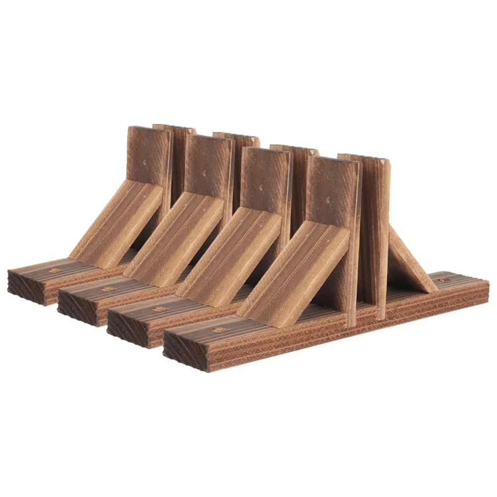 

4 Pcs Component Wood Fence Baby Pet Gate Indoor Fences Outdoor Wooden Prop Small Base