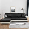 PU Waterproof Leather Sofa Seat Cover for Living Room Stretch Slipcover Furniture Protection 15 Solid Colors Sofa Couch Covers 2
