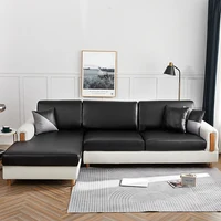 PU Waterproof Leather Sofa Seat Cover for Living Room Stretch Slipcover Furniture Protection 15 Solid Colors Sofa Couch Covers 2