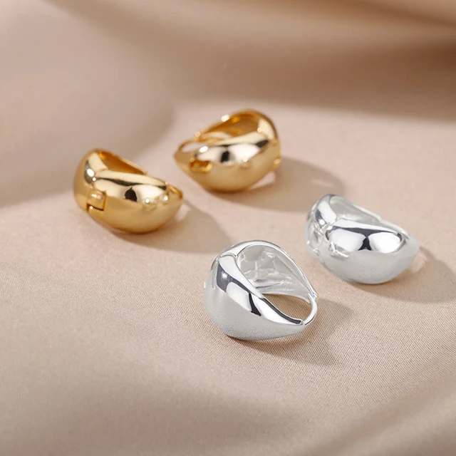 Aesthetic Stainless Steel Hoop Earrings For Women Gold Minimalist Heart Snake Flower Zircon Earring Korean Fashion Jewelry 2022 E2311G-6