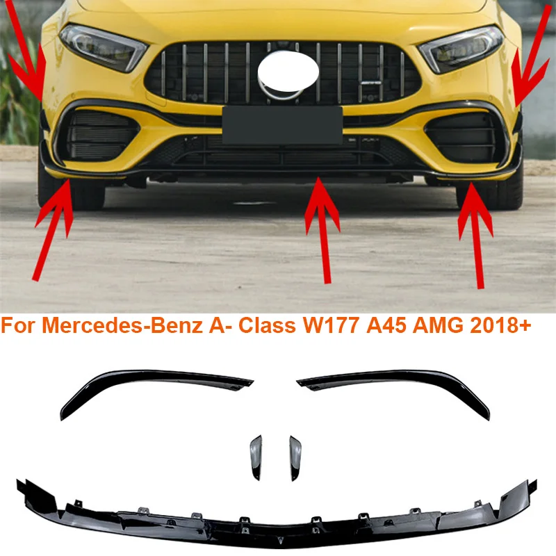 Per Mercedes-Benz Classe A W177 A45 Amg 2018 + Paraurti Anteriore Anteriore Air Knife Sport Air Force Kit Air Knife Protezione Inferiore