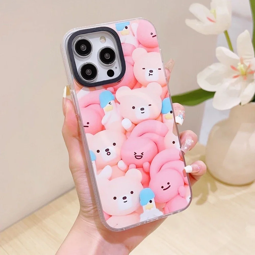 

MagSafe Transparent Border Pink Rabbit Phone Case Cover for IPhone 11 12 13 14 15 Pro Max Case for IPhone 14 Pro Max