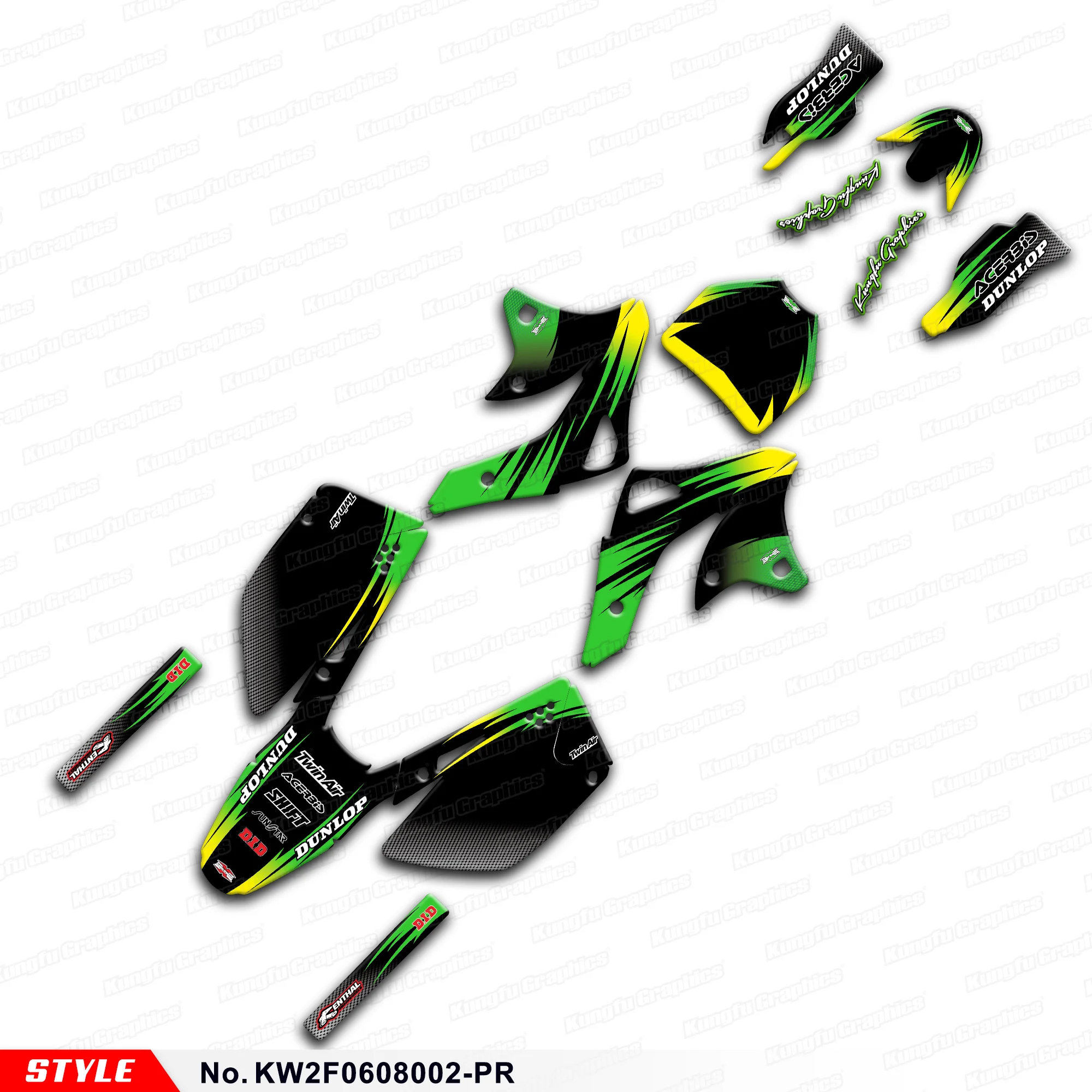 

Наклейки для мотоциклов, оболочка для Kawasaki KX250F 2006 2007 2008, KW2F0608002-PR