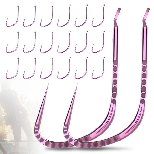 30pcs 6# 7# 8# 9# 10# Fishing Accessories Light Pink Tools Horn Tooth Carp  Fishhook Titanium Alloy Black Pit Sports - AliExpress