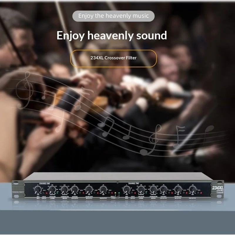 234XL 프로페셔널 전자식 크로스오버 - 스테레오 3웨이 / 모노 4웨이, 밸런스드 XLR 입출력, 20Hz-20kHz, 무대/KTV/PA용