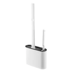 Silicone Wall - Mounted Flexible Toilet Brush and Holder Set (Dark grey)