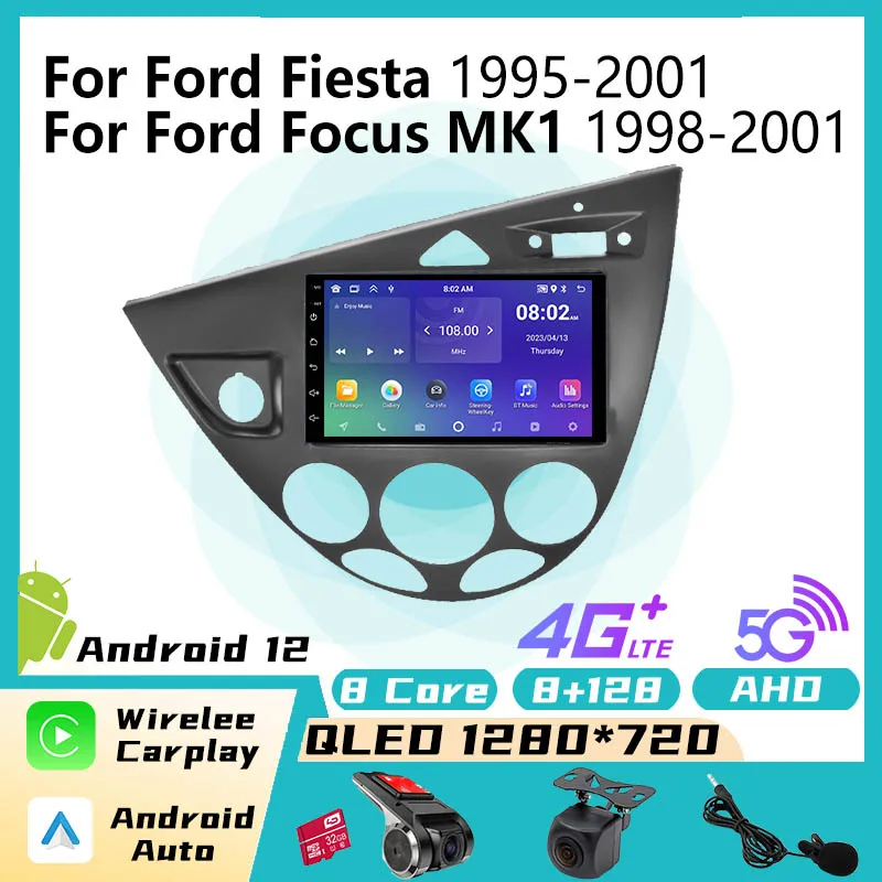 2 Din Car Radio Android Stereo for Ford Fiesta 1995-2001 Focus MK1 1998-2004 Car Multimedia Player Carplay Autoradio Head Unit