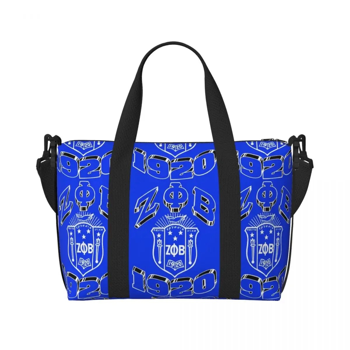 Large Zeta Phi Beta Sorority Tote Bag Women Letter 1920 Shoulder Shopper Beach Gym Travel Bag