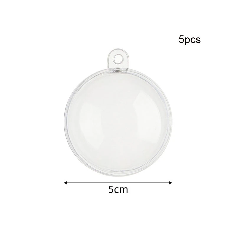 thumbnail image 1 of Nuevo 5 piezas 4/5/6/7/8 cm transparente abierto plástico decoraciones navideñas bola transparente adorno regalo caja decoración de fiesta, 1 of 5
