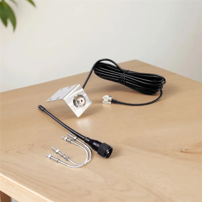 B92B-보트 요트 요트 용 156-163Mhz VHF 해양 안테나 방수 마스트 공중 5M/16.4Ft RG-58 케이블 L 모양 브래킷