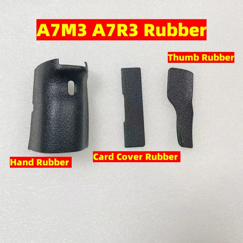 Camera Body Rubber Grip + Rear Thumb + Memory Card Cover for Sony A7RM3 A7RIII A7M3