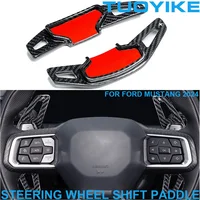 LHD RHD Real Carbon Fiber Interior Steering Wheel Shift Paddle Shifter Extension Modification Decoration For Ford Mustang 2024 1