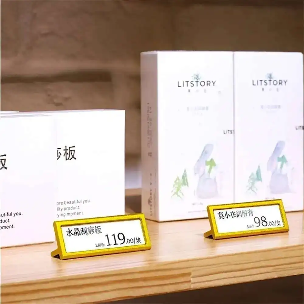 10pcs 6cm X 2cm 금속 미니 사인 디스플레이 홀더 가격 카드 태그 라벨 카운터 탑 티켓 종이 홀더 스탠드