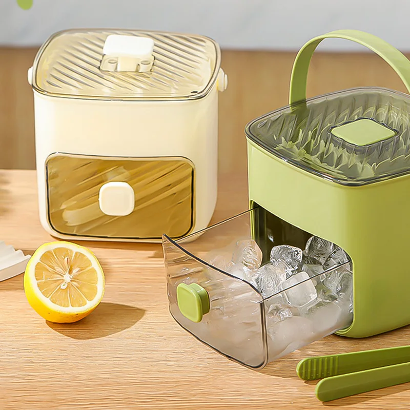 48 Grid Ice Cube Bucket Tray Reusable Refrigerator Ice Maker Mold One-touch Easy Release Homemade Ice Storage Box for Drinks