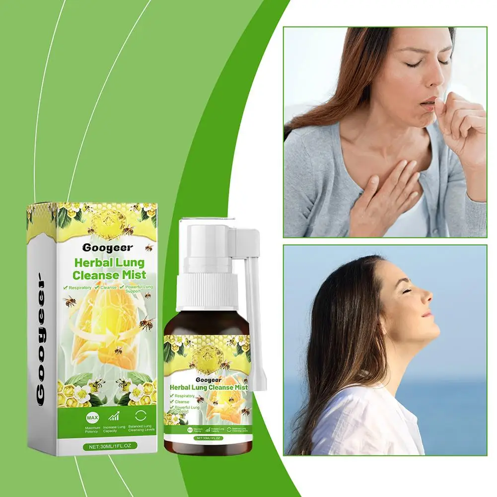 Herbal lung drops 30ml Herbal Lung Cleanse Spray Mist-powerful Lung Support Spray Smoking Herbal Throat Sore Clean Care Health Inflammation