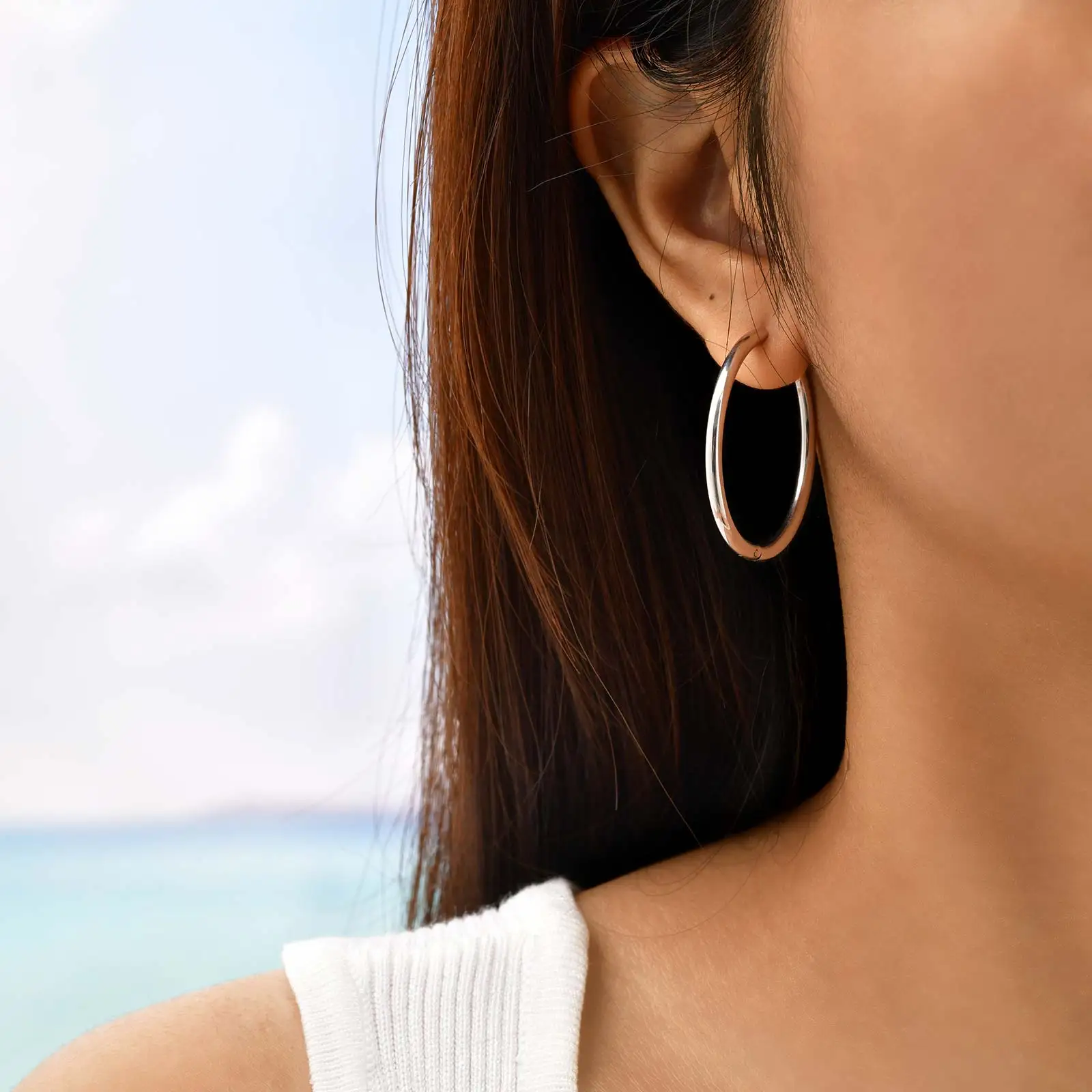 1 Paar runde, kreisförmige, kleine Creolen für Damen und Herren, große Ohrringe aus vergoldetem Edelstahl, hypoallergener Piercing-Schmuck – Detail 7