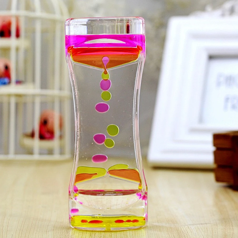 Description Picture 3 of itemCreative Hourglass Timer Double Colors Oil Hourglass Liquid Floating Motion Bubbles Timer Desk Decors Holiday Gift Ornaments