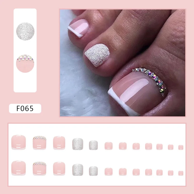 Flash Pile Drill Press On Nails Fake Nails Tips Sticker False Toenail Design Butterfly Lovely Girl False Toenail
