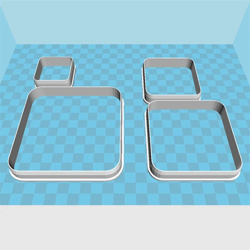 Plastic Molds,Rounded Corners Squares Shape Cake Decorating Fondant Cutters Tools,Plant Fruit Cookie Molds