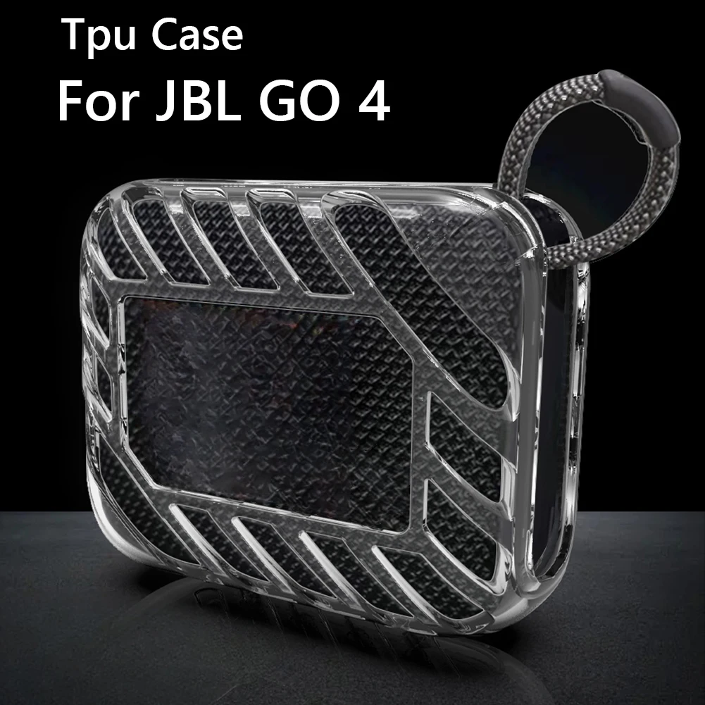 TPU Cover Case Shockproof Transparent Case Anti-Slip Carrying Sleeve Carrying Shell for JBL Go 4 Portable Speaker