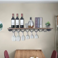 Wine Rack Wall Floating Bar Shelves Wine Shelf Real Wood Shelves Wall Shelf Unit Steam Punk Pipe Shelving Wine Glass Rack 1
